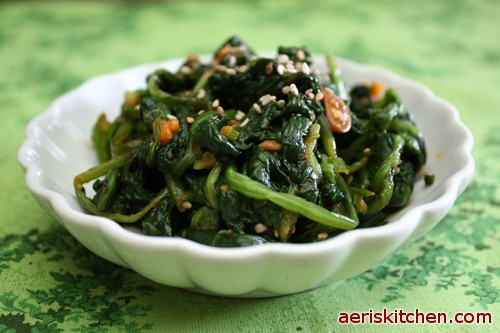 Spinach Side Dishes
 Spicy Spinach MuChim – Aeri’s Kitchen