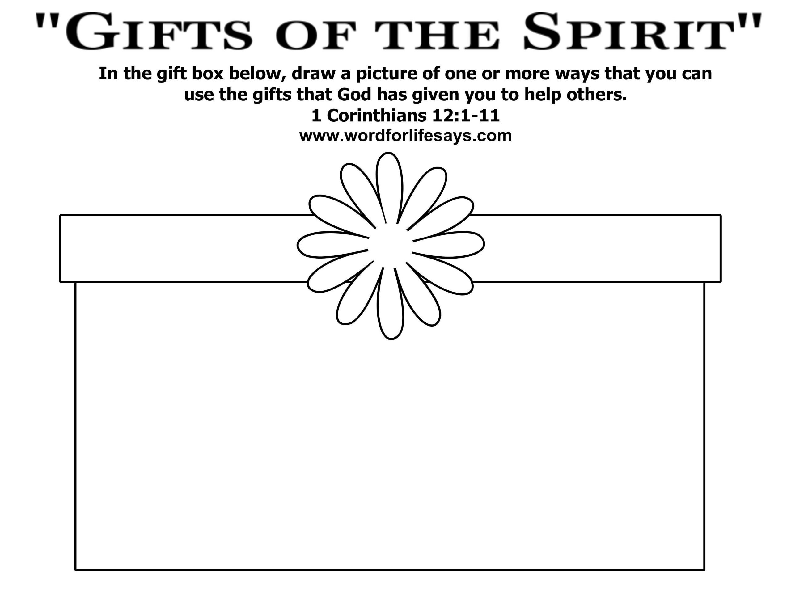 Spiritual Gifts For Kids
 Gifts from God coloring page Google Search
