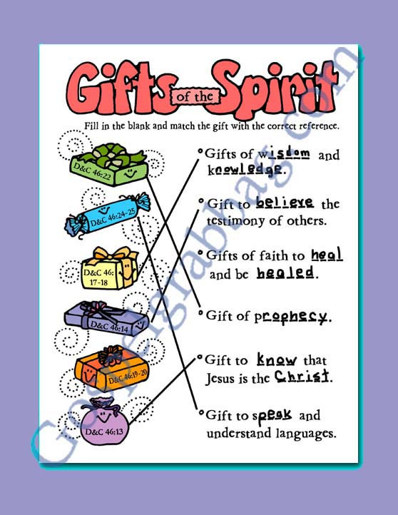 Spiritual Gifts For Kids
 SPIRITUAL GIFTS Activity Gifts Match Game for