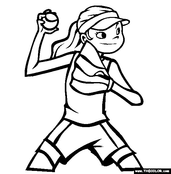 Sports Coloring Pages For Girls
 printable softball coloring pages