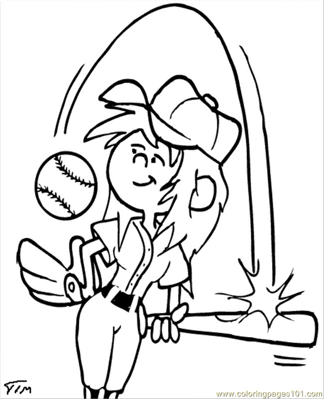 Sports Coloring Pages For Girls
 girls softball coloring printables