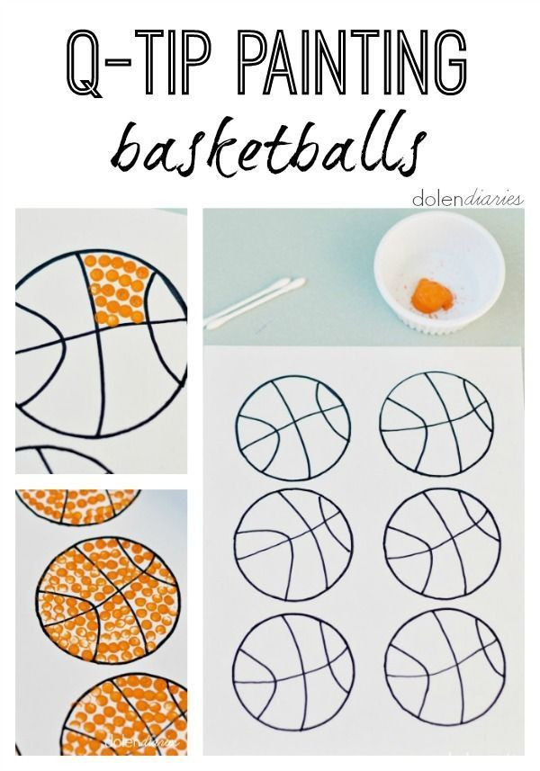 Sports Craft For Toddlers
 Q Tip Painting Basketballs