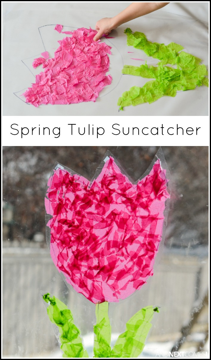 Spring Crafts For Toddlers
 Tulip Suncatcher Spring Craft