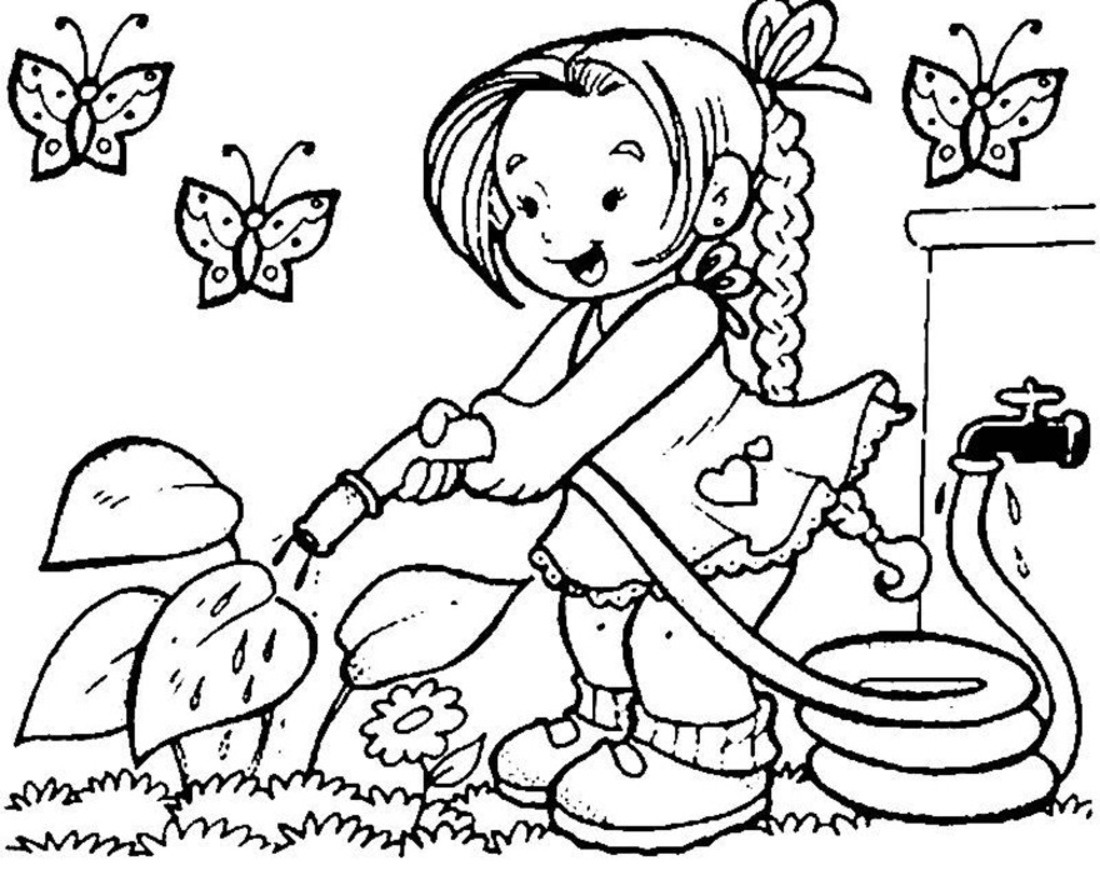Spring Kids Coloring Pages
 Coloring Lab