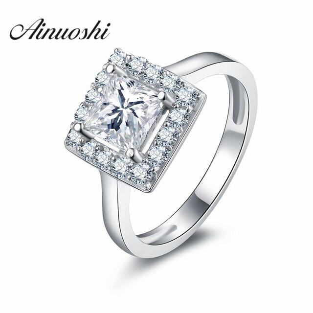 Square Wedding Rings
 Aliexpress Buy AINUOSHI 925 Sterling Silver Ring