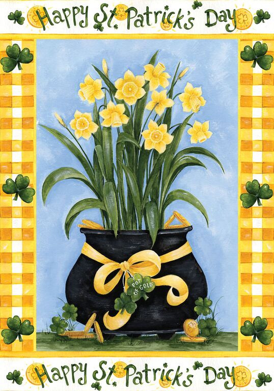 St Patrick'S Day Dessert
 Happy St Patrick s Day Garden Flag Pot of Gold Daffodils
