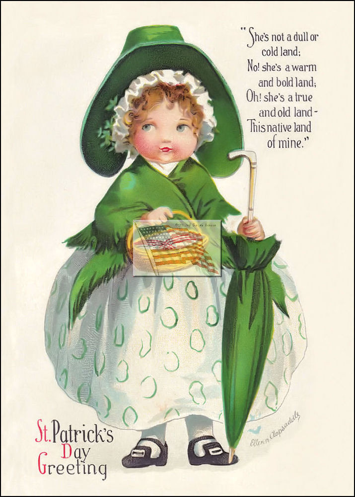 St Patrick'S Day Dinner
 old postcard ST PATRICK S DAY she s not a dull or