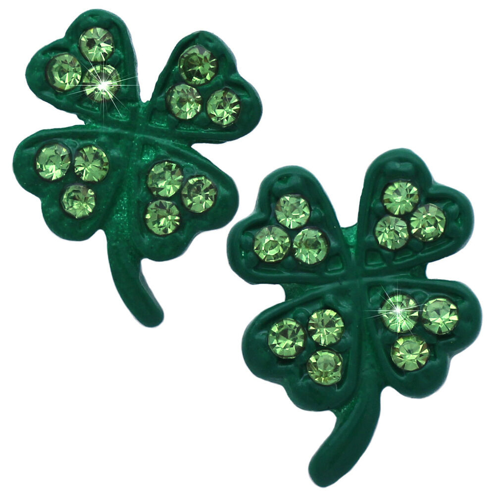 St. Patrick's Day Gifts
 Green 4 Leaf Clover Irish Shamrock Stud Post Earrings St