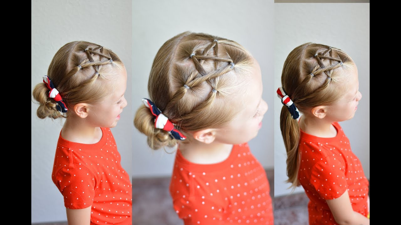 Star Hairstyle For Little Girl
 Fourth of July Easy Mini Star Hairstyle