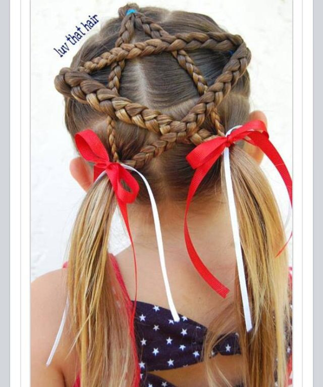 Star Hairstyle For Little Girl
 Braided star for 4th of July Hairstyles for girls