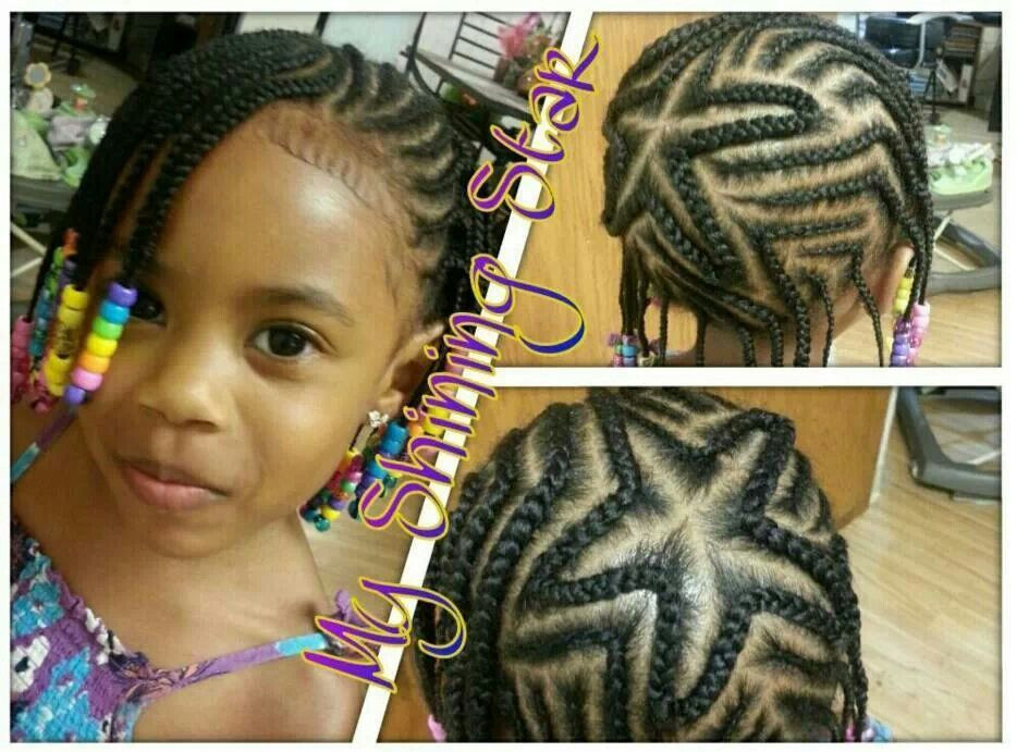Star Hairstyle For Little Girl
 Star cornrows not sure about the star but I like the