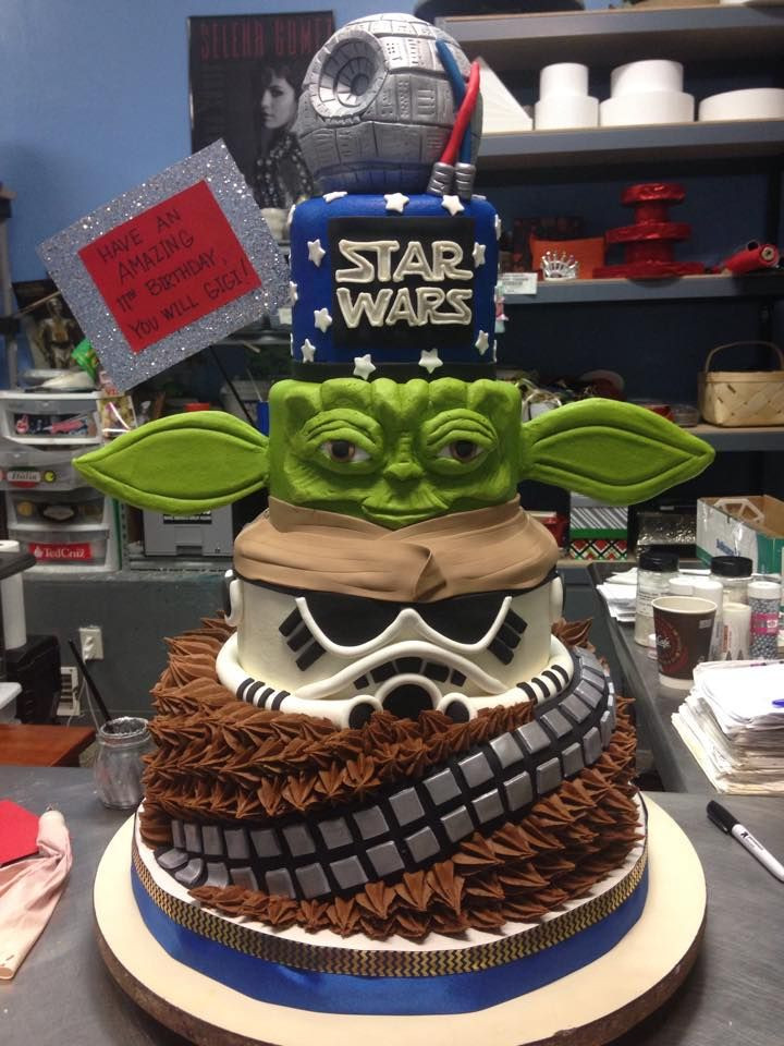 Star Wars Birthday Cake Ideas
 Star Wars Tiered Cake Adrienne & Co Bakery in 2019