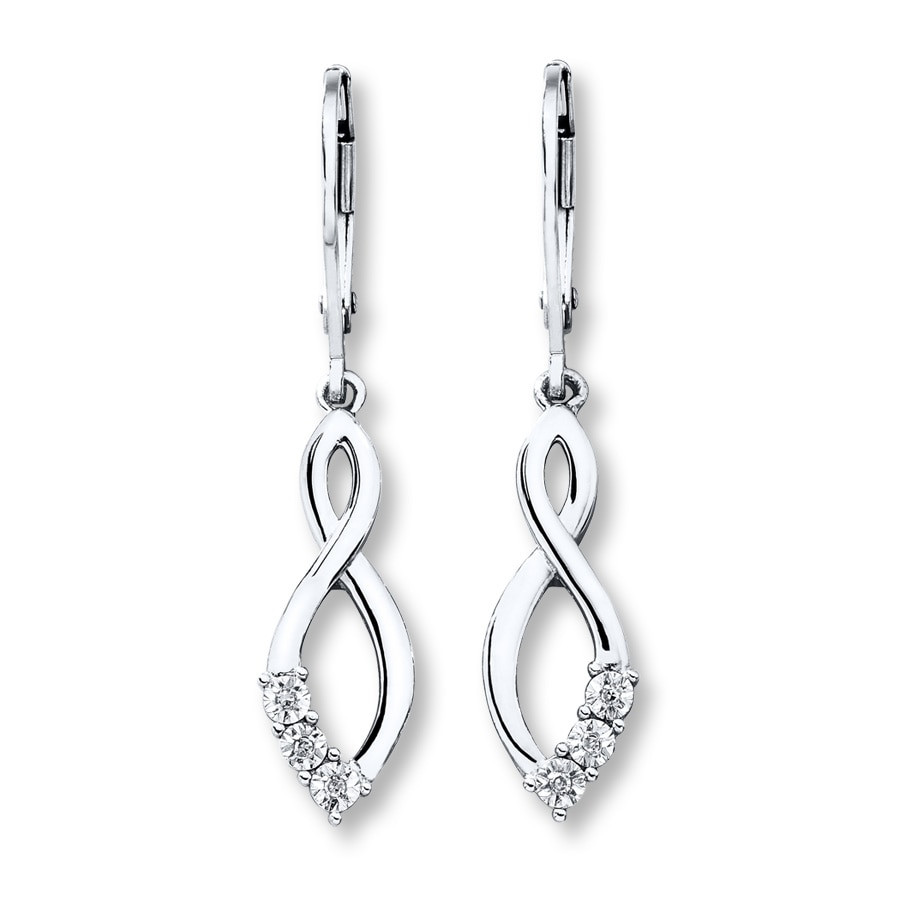 Sterling Silver Dangle Earrings
 Dangle Earrings Diamond Accents Sterling Silver