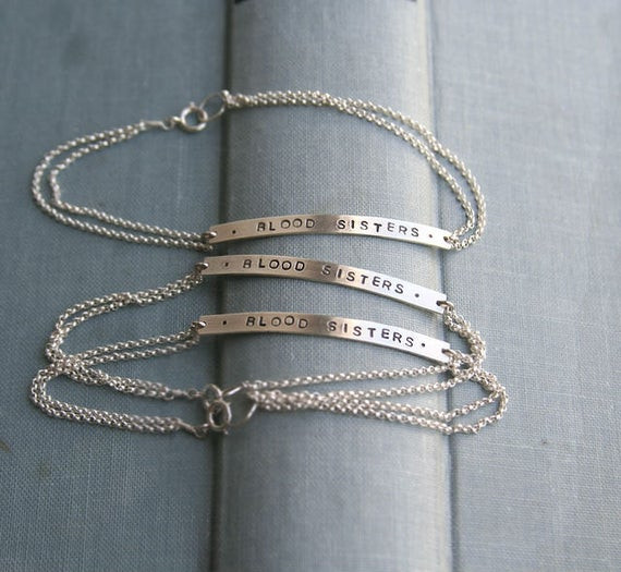 Sterling Silver Sister Bracelet
 Items similar to Personalized sister bracelet Sterling