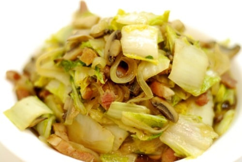 Stir Fry Napa Cabbage
 Stir Fried Napa Cabbage with Mushrooms and Bacon Nom Nom