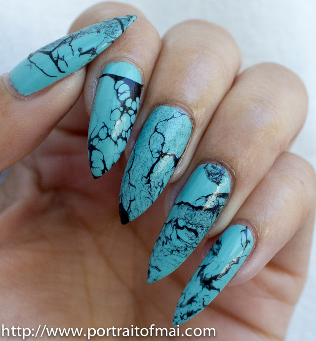 Stone Nail Art
 Nails of the Day Turquoise Stone Nail Art Portrait of Mai