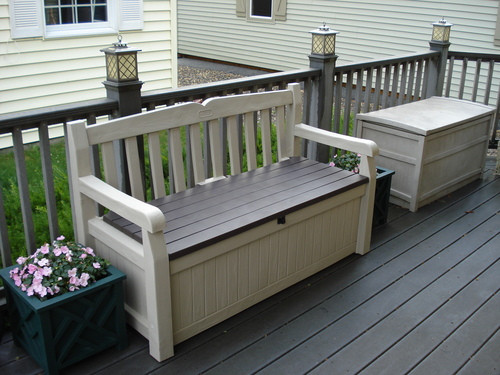 Storage Bench Outdoors
 Outdoor Garden Bench Storage Patio Container Seat Box Hand