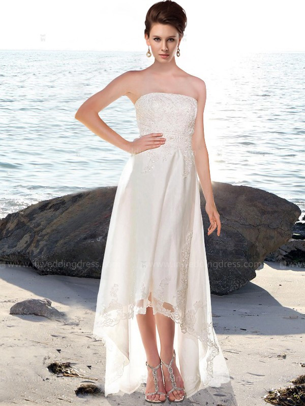 Strapless Beach Wedding Dresses
 White Strapless Flowing Beach Wedding Dress Sang Maestro