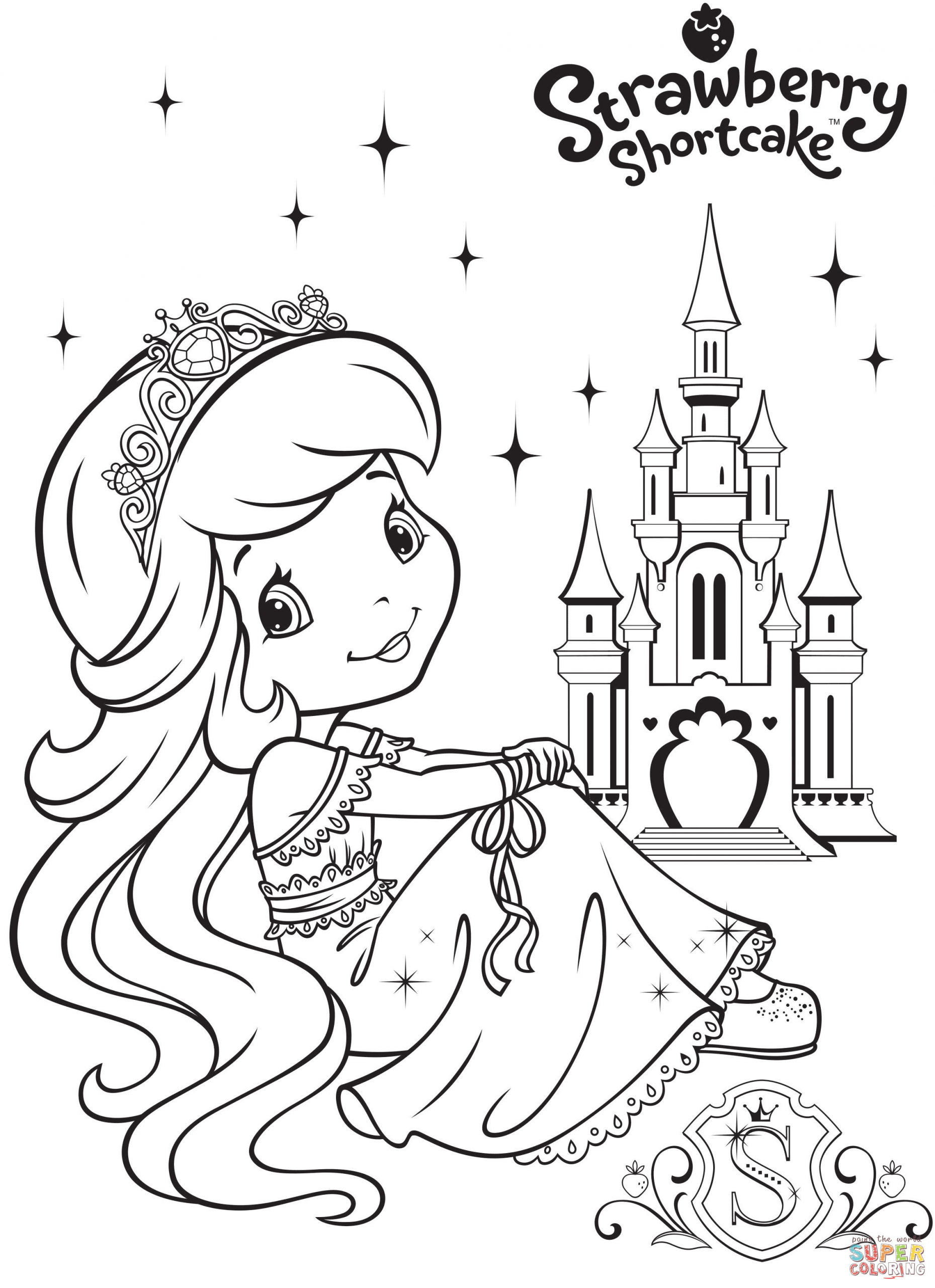 Strawberry Shortcake Printable Coloring Pages
 Strawberry Shortcake and Strawberry Castle coloring page