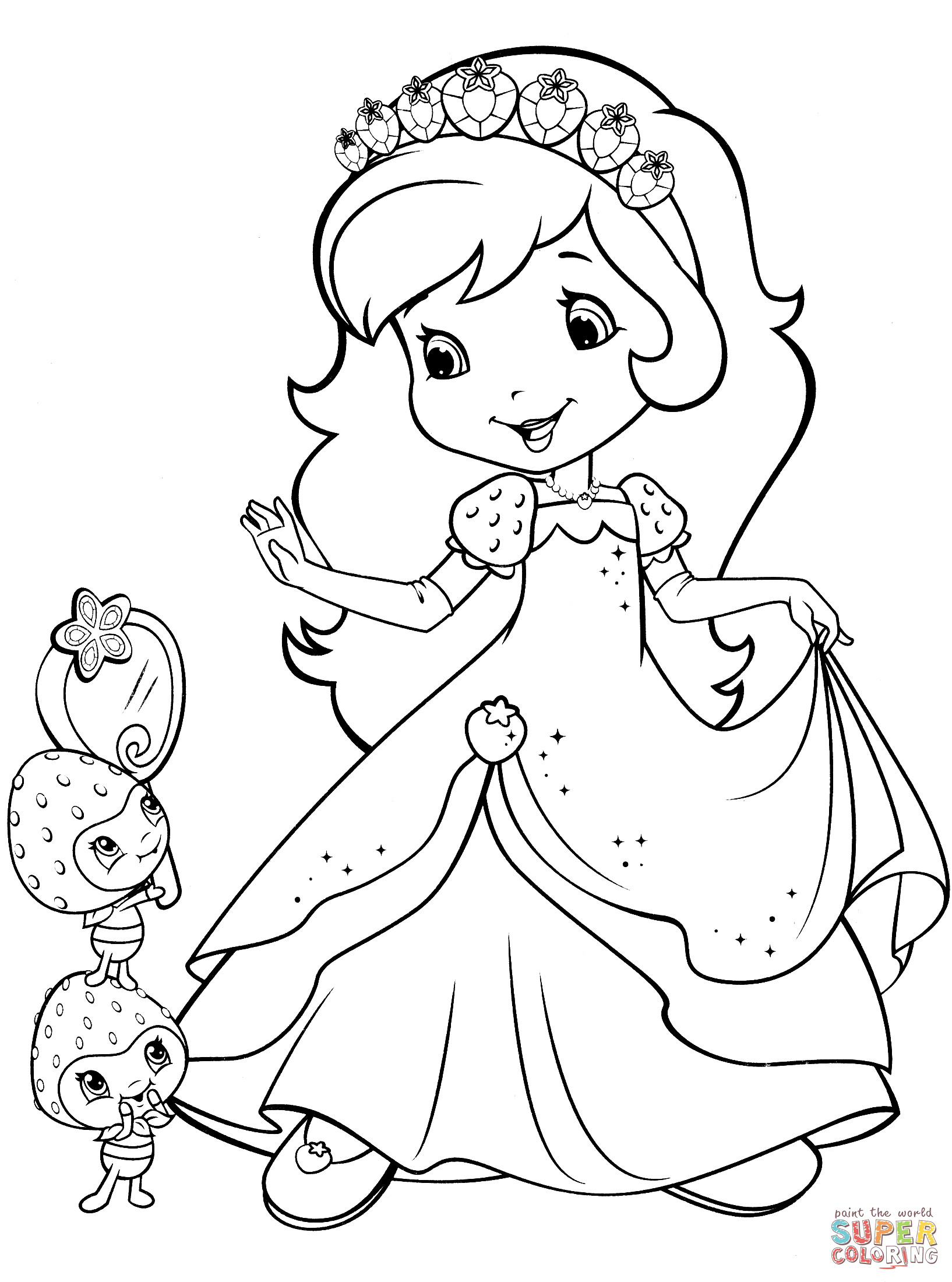 Strawberry Shortcake Printable Coloring Pages
 Strawberry Shortcake and Berrykins coloring page