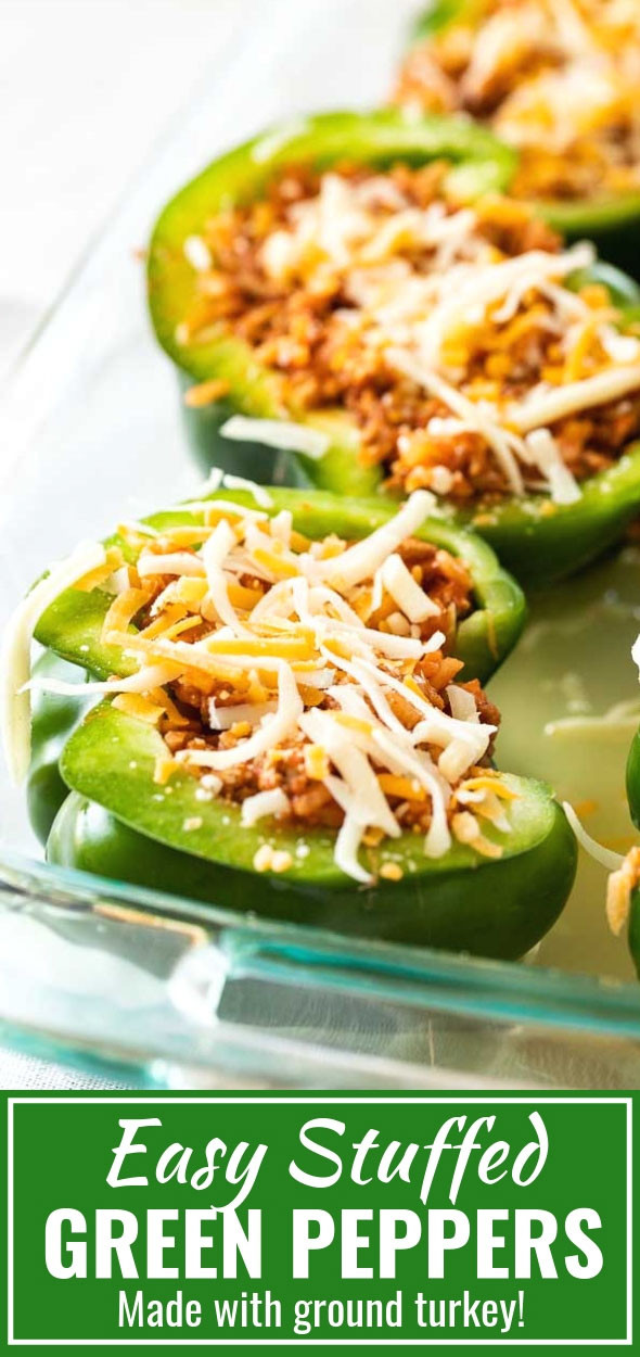 Stuffed Bell Peppers With Ground Turkey
 Stuffed Green Peppers with Ground Turkey and Rice