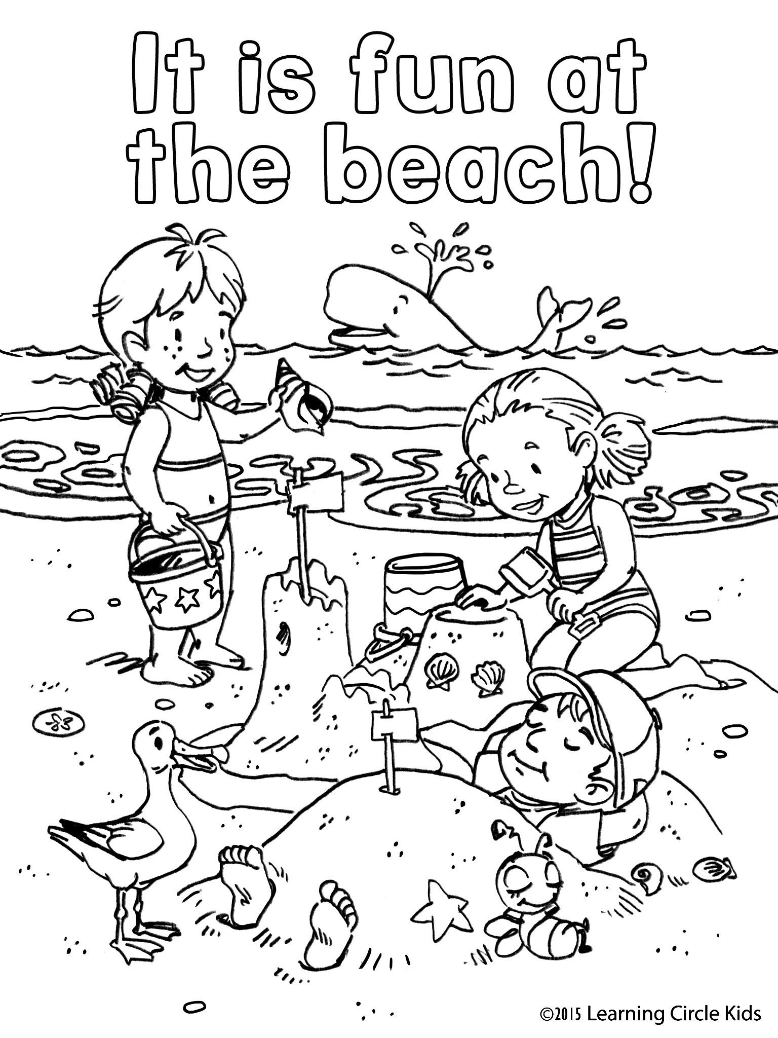 Summer Coloring Pages For Older Kids
 Free coloring page Children s summer fun at the beach