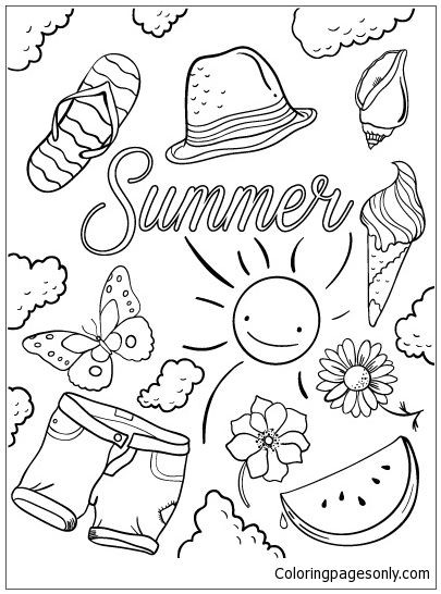 Summer Coloring Pages For Older Kids
 Hello Summer Coloring Page