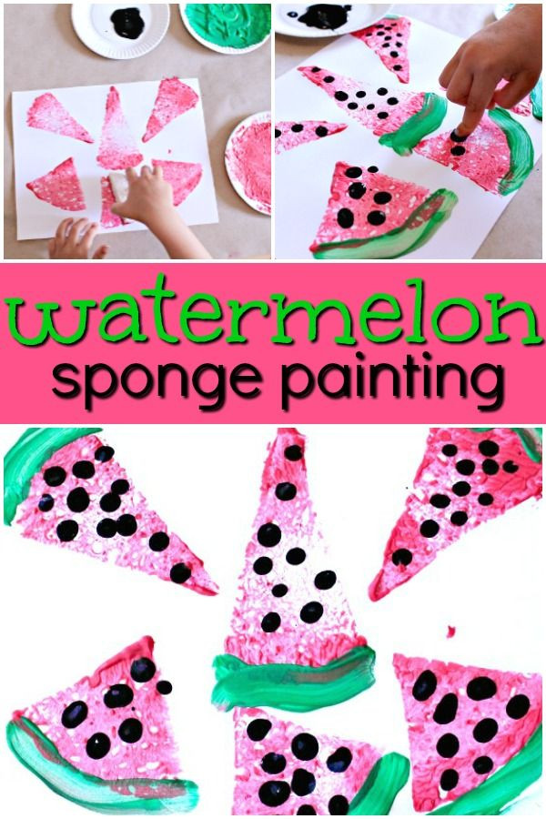 Summer Preschool Art Projects
 Watermelon Sponge Painting