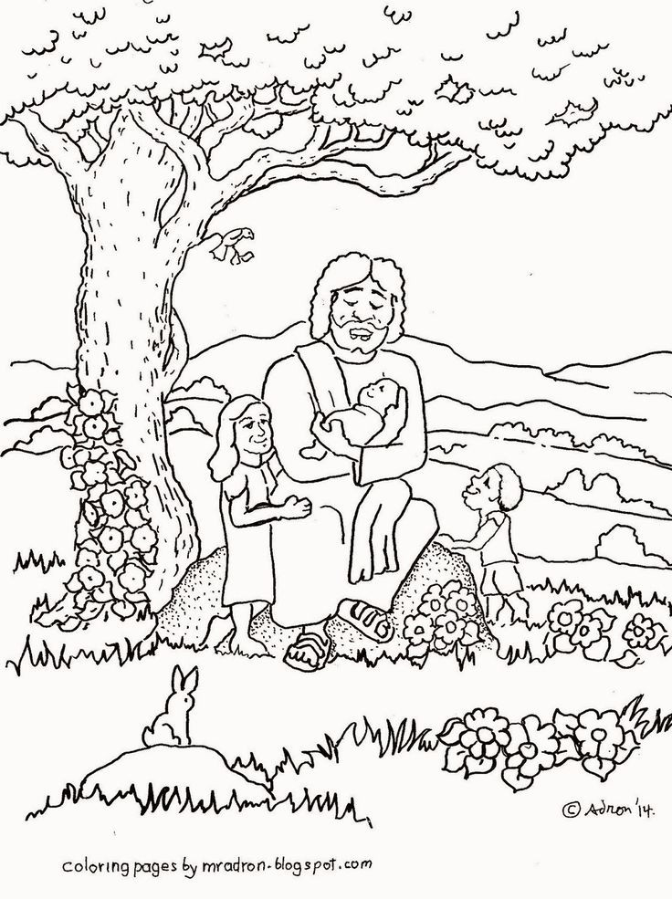 Sunday School Coloring Pages Kids
 Coloring Pages for Kids by Mr Adron Jesus Blesses The
