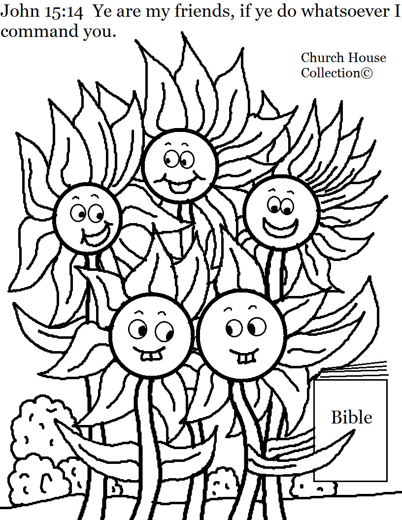 Sunday School Coloring Pages Kids
 Church House Collection Blog Flower Family John 15 14