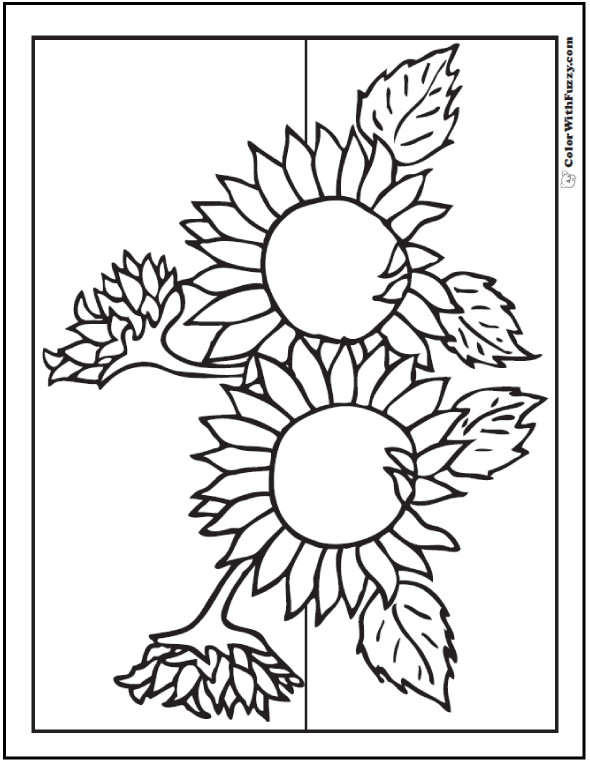 Sunflower Coloring Pages Printable
 Sunflower Coloring Page 14 PDF Printables
