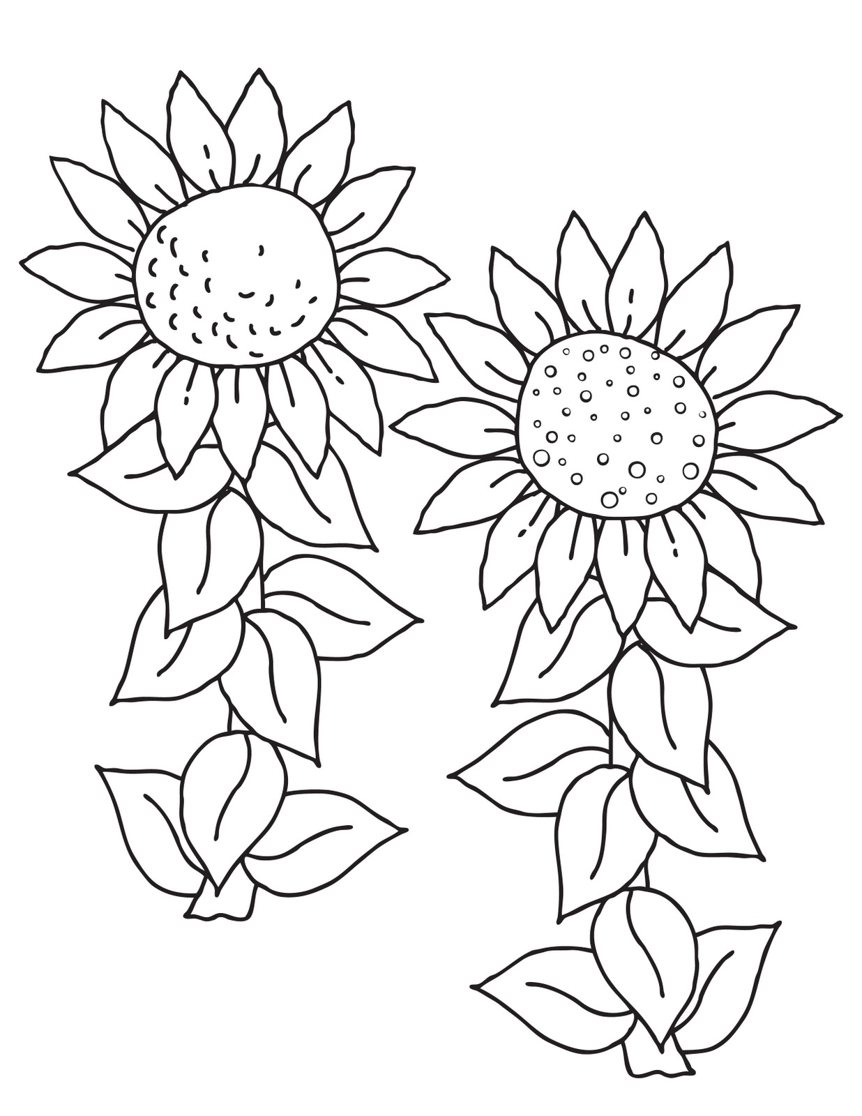 Sunflower Coloring Pages Printable
 Daisies Digis and Doodads Free Digi Stamps