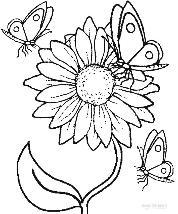 Sunflower Coloring Pages Printable
 Printable Sunflower Coloring Pages For Kids