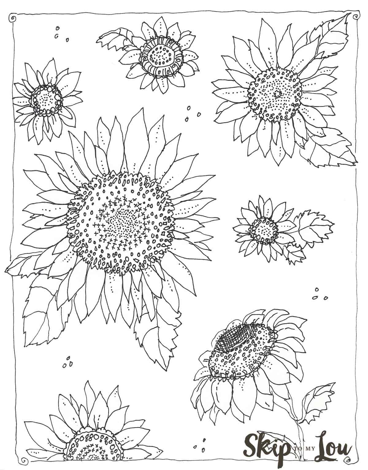 Sunflower Coloring Pages Printable
 Kansas Day Sunflower Coloring Page