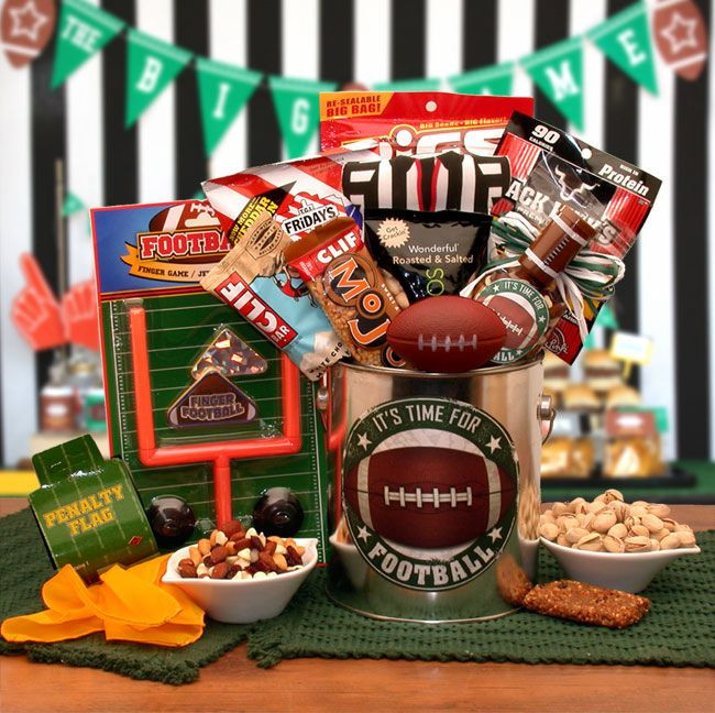 Superbowl Gift Basket Ideas
 Football Gift Basket includes Healthy Snacks and Half Time