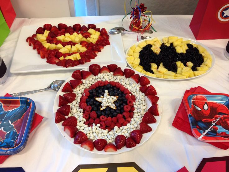 Superhero Party Food Ideas
 Superhero fruit trays