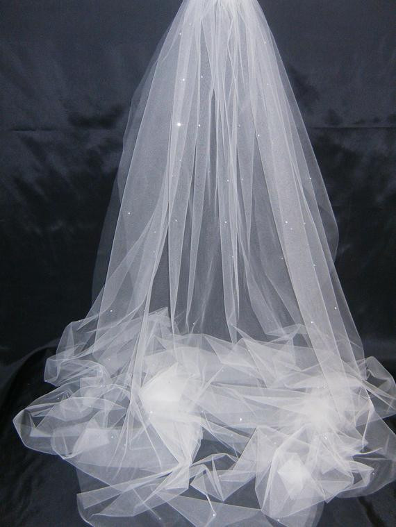 Swarovski Crystal Wedding Veil
 Bridal Veil Swarovski Crystal Rhinestone Sheer by