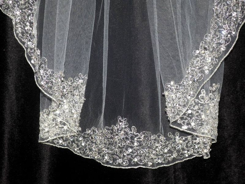 Swarovski Crystal Wedding Veil
 Long Bridal Veils With Swarovski Crystals