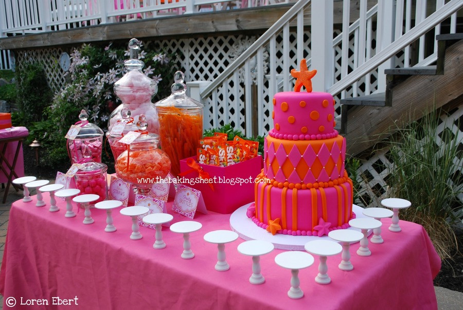 Sweet Sixteen Pool Party Ideas
 Tropical Theme Pink & Orange Sweet 16 Cake CakeCentral