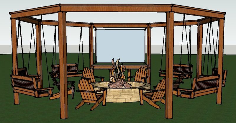 Swing Fire Pit
 Tutorial Build an amazing DIY pergola and fire pit with