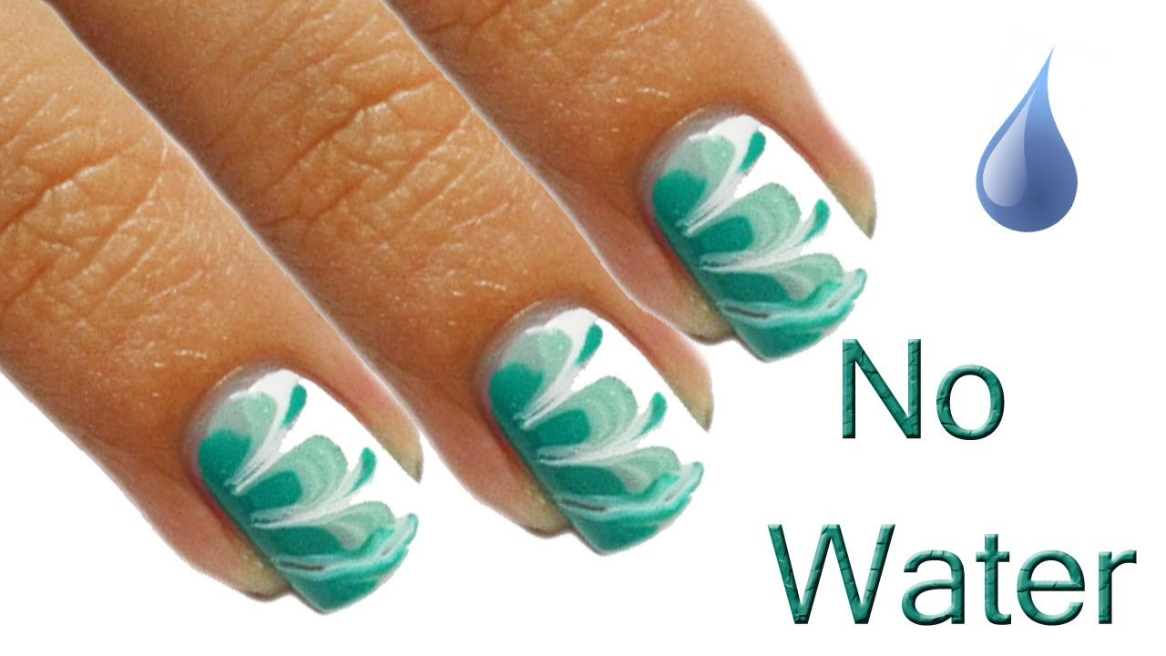 Swirl Nail Art Without Water
 "No Water" Marble Nails Tutorial