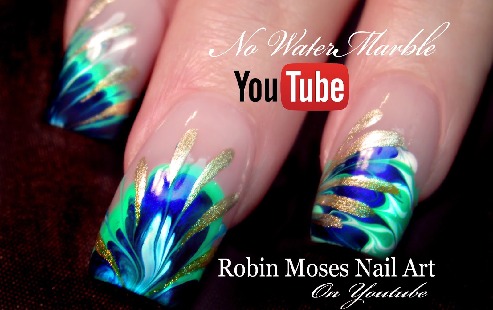 Swirl Nail Art Without Water
 Robin Moses Nail Art Neon Water Marble Nails without the