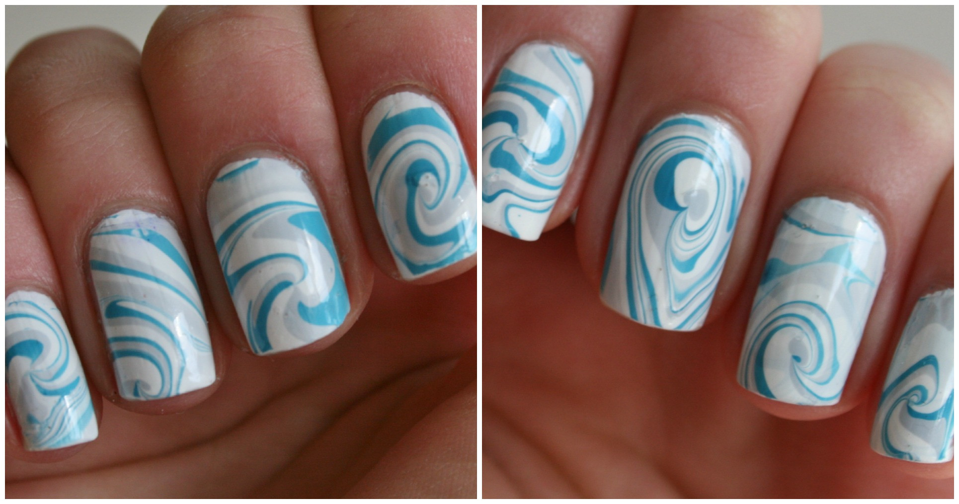 Swirl Nail Art Without Water
 Swirl water marble