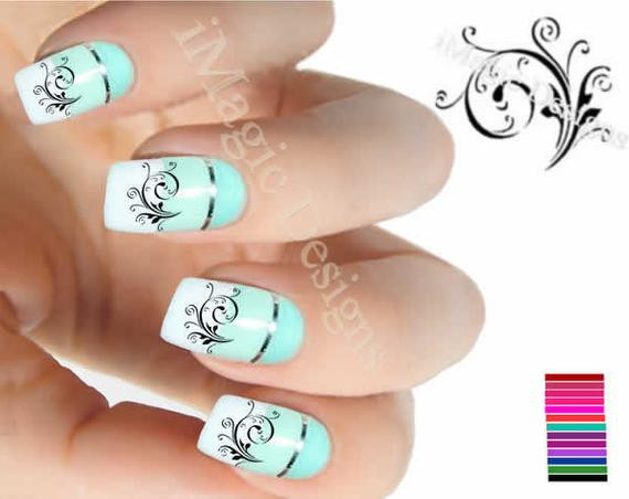 Swirl Nail Art Without Water
 Elegant Nail Decals Water Slide Nail Art Transfer by