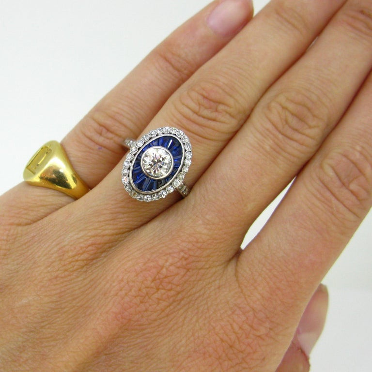 Target Wedding Rings
 Art Deco Diamond Sapphire Platinum Wedding Cluster Tar