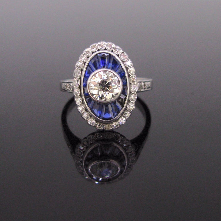 Target Wedding Rings
 Art Deco Diamond Sapphire Platinum Wedding Cluster Tar