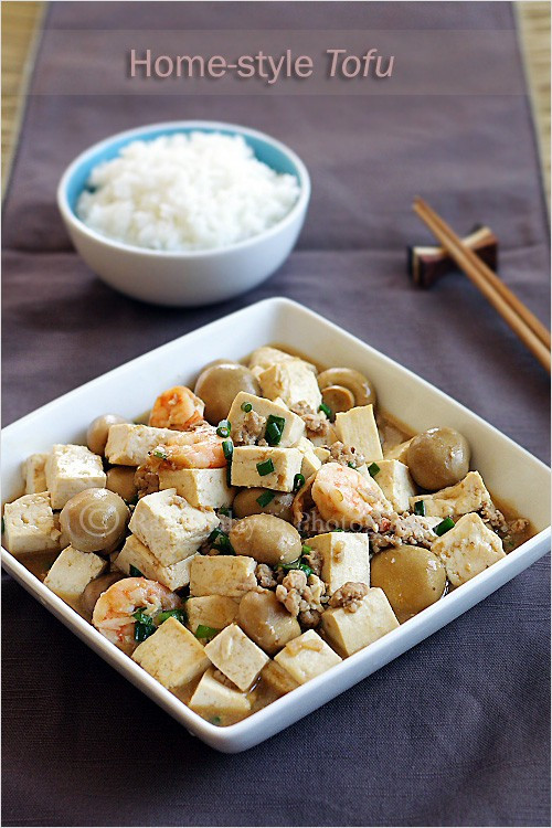 Tasty Tofu Recipes
 Home style Tofu Tofu with Mushrooms