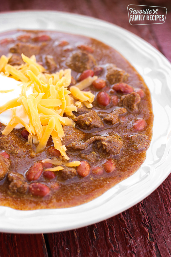 Texas Beef Chili
 Texas Chili with Big Tender Beef Slices
