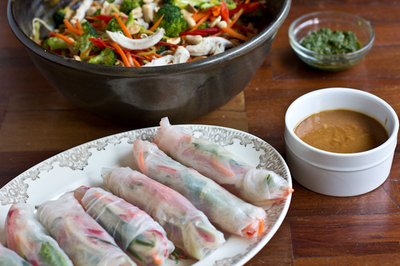 Thai Fresh Spring Rolls Recipes
 Soba Noodles with Ve ables and Fresh Spring Rolls with