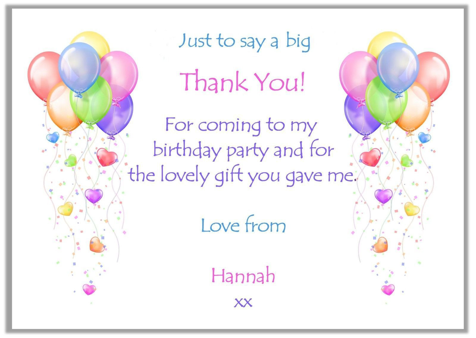 Thank You For Coming To My Birthday Party Kids
 birthday invitations Childrens birthday party invites